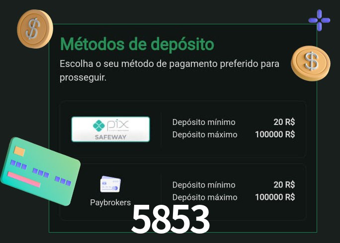 O cassino 5853 oferece uma grande variedade de métodos de pagamento